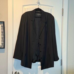 Dana Buchman Classic Linen Blend Black Jacket Size 18 Made in Italy